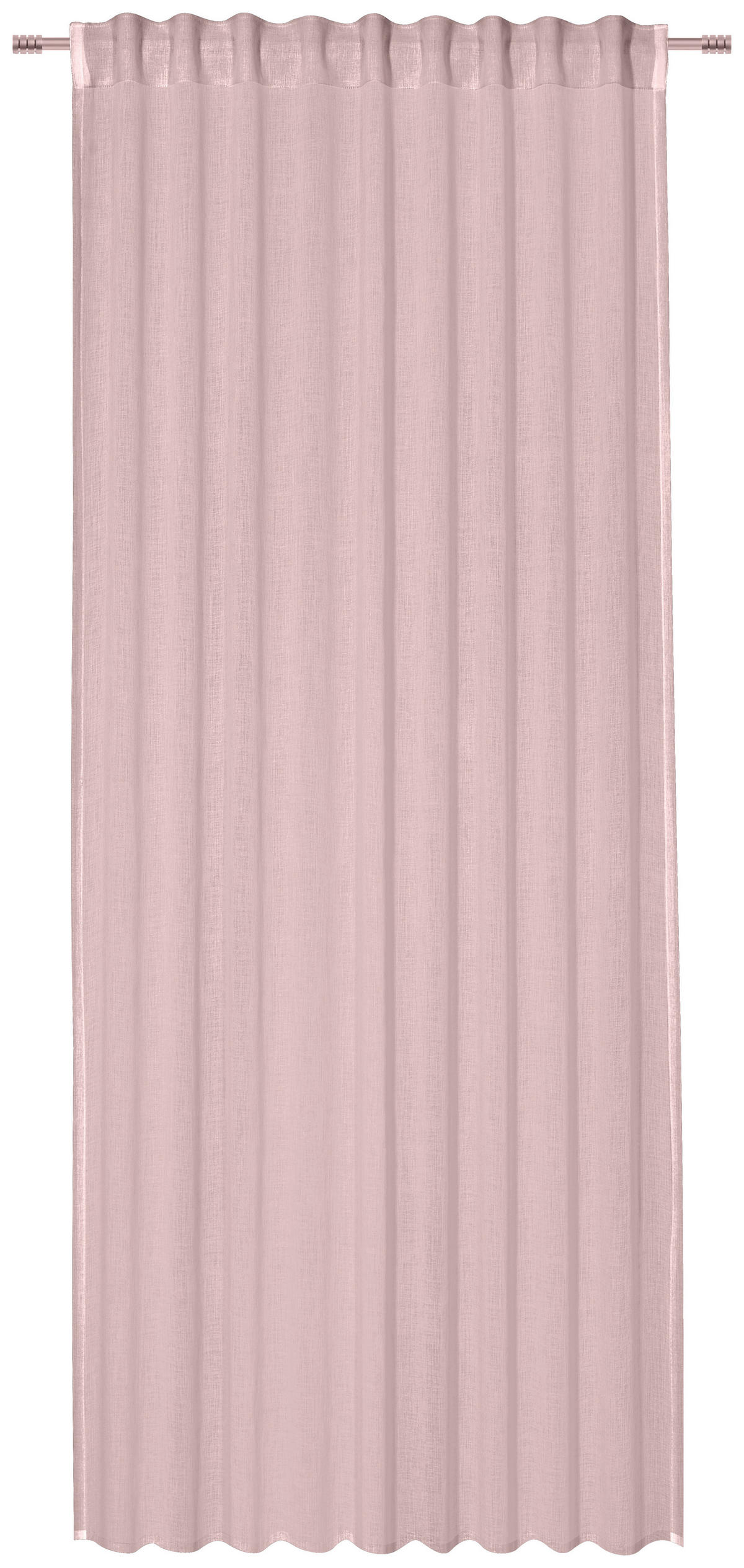 FERTIGVORHANG transparent  - Rosa, Basics, Textil (140/245cm) - Boxxx
