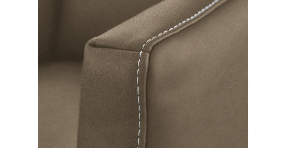 2-SITZER-SOFA  in Echtleder Hellbraun   - Hellbraun/Eichefarben, Natur, Leder/Holz (207/86/87cm) - Valnatura