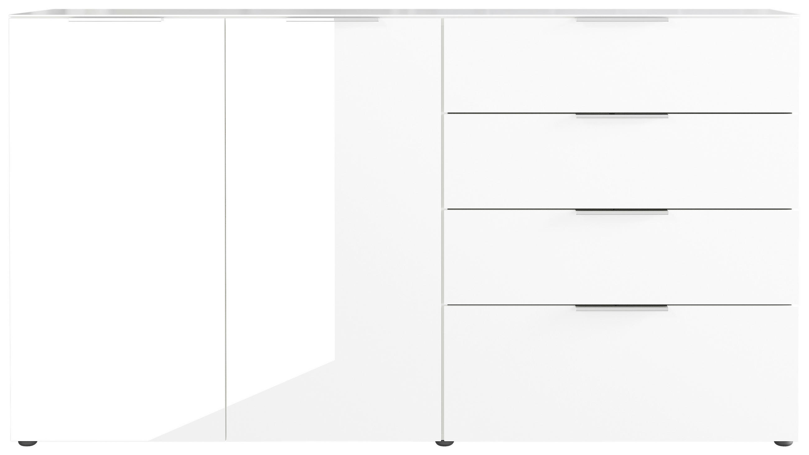 TÁLALÓSZEKRÉNY 184/102/42 cm - krómszínű/fekete, Modern, műanyag/faalapú anyag (184/102/42cm) - Premium Living