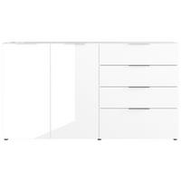 TÁLALÓSZEKRÉNY 184/102/42 cm  - krómszínű/fekete, Modern, műanyag/faalapú anyag (184/102/42cm) - Premium Living