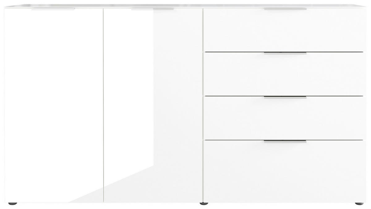 TÁLALÓSZEKRÉNY 184/102/42 cm  - krómszínű/fekete, Modern, műanyag/faalapú anyag (184/102/42cm) - Premium Living