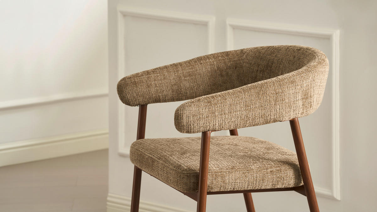 BARHOCKER in Braun, Walnussfarben  - Walnussfarben/Braun, MODERN, Holz/Textil (53/93/55cm) - Livetastic