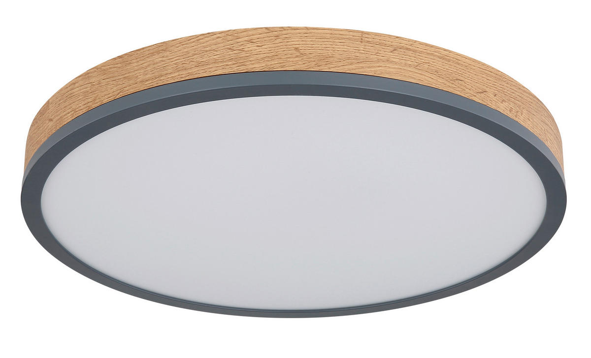 LED-DECKENLEUCHTE 45/8,5 cm   - Opal/Graphitfarben, Basics, Holzwerkstoff/Kunststoff (45/8,5cm) - Globo