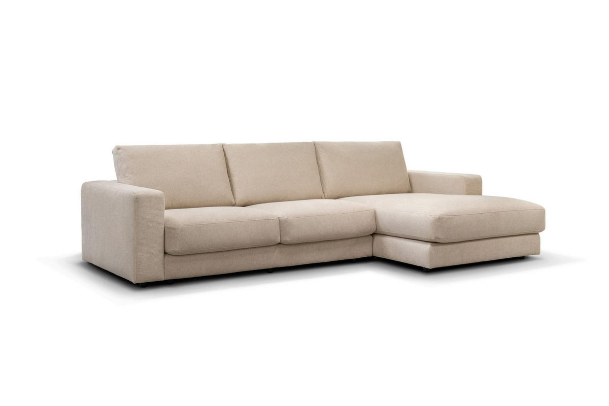 ECKSOFA VIGO Beige  - Beige/Schwarz, Design, Textil (303/172cm) - MID.YOU