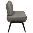 SITZBANK 153/90/65 cm Webstoff Schwarz, Dunkelgrau Buche massiv - Dunkelgrau/Schwarz, Basics, Holz/Textil (153/90/65cm) - Carryhome