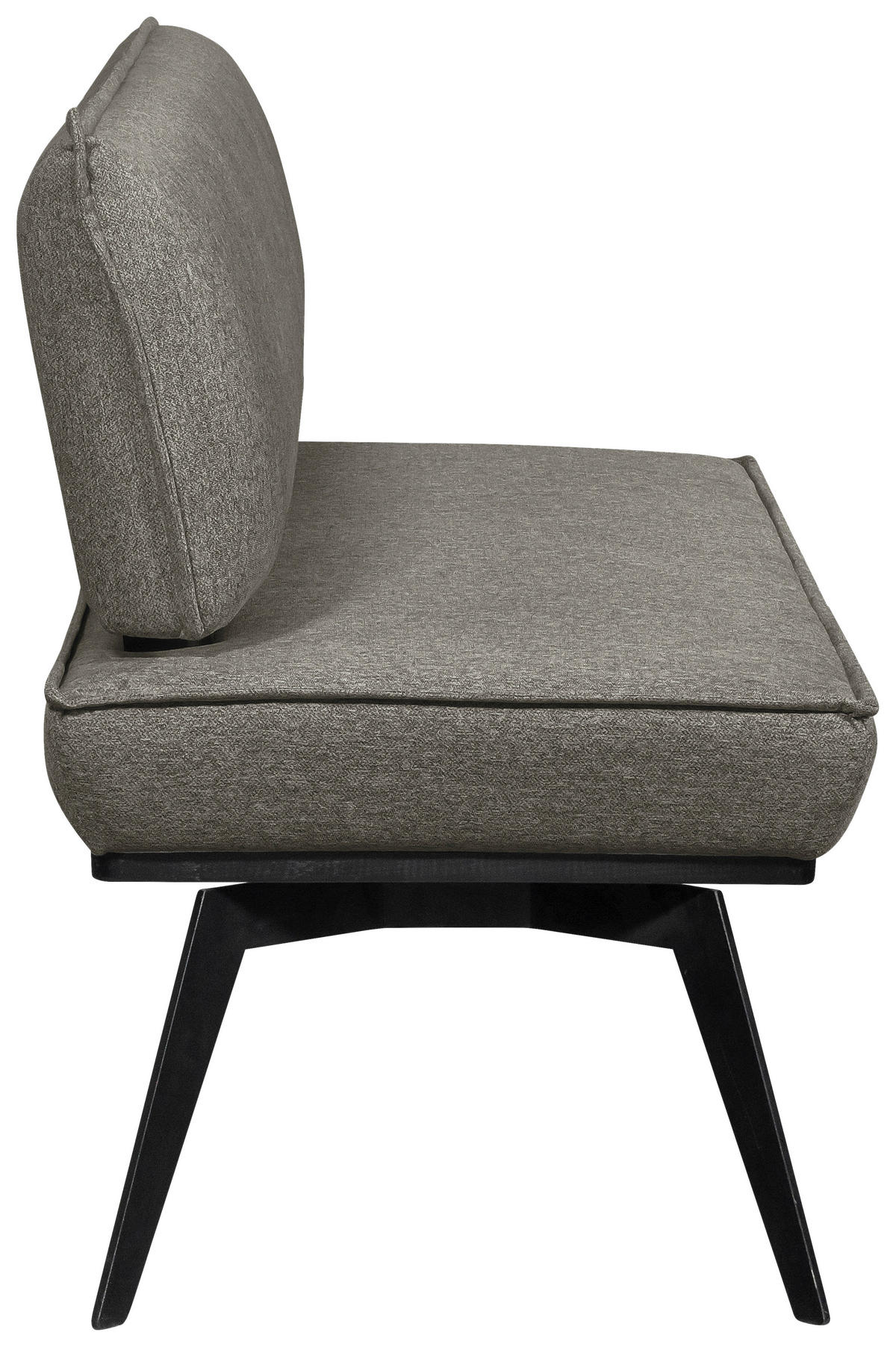 SITZBANK 153/90/65 cm Webstoff Schwarz, Dunkelgrau Buche massiv  - Dunkelgrau/Schwarz, Basics, Holz/Textil (153/90/65cm) - Carryhome
