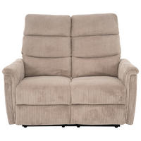 2-SITZER-SOFA in Cord Hellbraun  - Hellbraun/Schwarz, Design, Kunststoff/Textil (131/108/89cm) - Livetastic