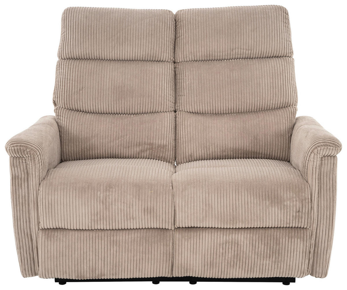 2-SITZER-SOFA in Cord Hellbraun  - Hellbraun/Schwarz, Design, Kunststoff/Textil (131/108/89cm) - Livetastic