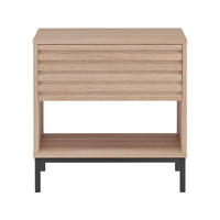 NACHTTISCH 50/50/35 cm  in Naturfarben  - Schwarz/Naturfarben, Design, Holzwerkstoff/Metall (50/50/35cm) - MID.YOU