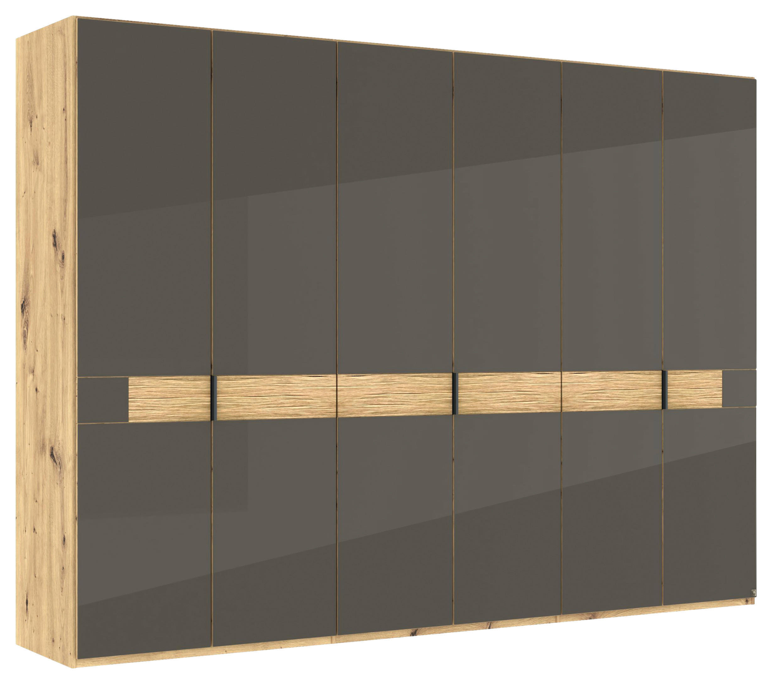 Musterring Drehtürenschrank Braun, Eiche Bianco 300x216x58 cm