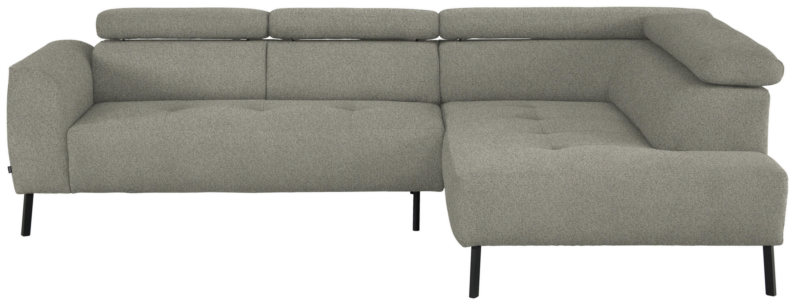 ECKSOFA in Struktur Greige  - Greige/Schwarz, Design, Textil/Metall (280/205cm) - Xora