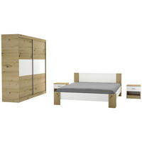 SPALNICA, bela, hrast artisan  - bela/hrast artisan, Design, kovina/leseni material - Xora