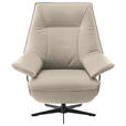 RELAXSESSEL in Leder Ecru  - Ecru/Beige, Design, Leder/Metall (92/79/82cm) - Dieter Knoll