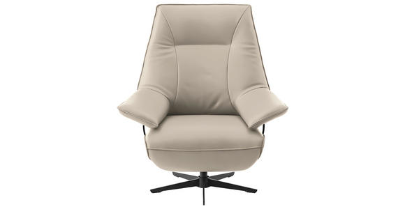 RELAXSESSEL in Leder Ecru  - Ecru/Beige, Design, Leder/Metall (92/79/82cm) - Dieter Knoll