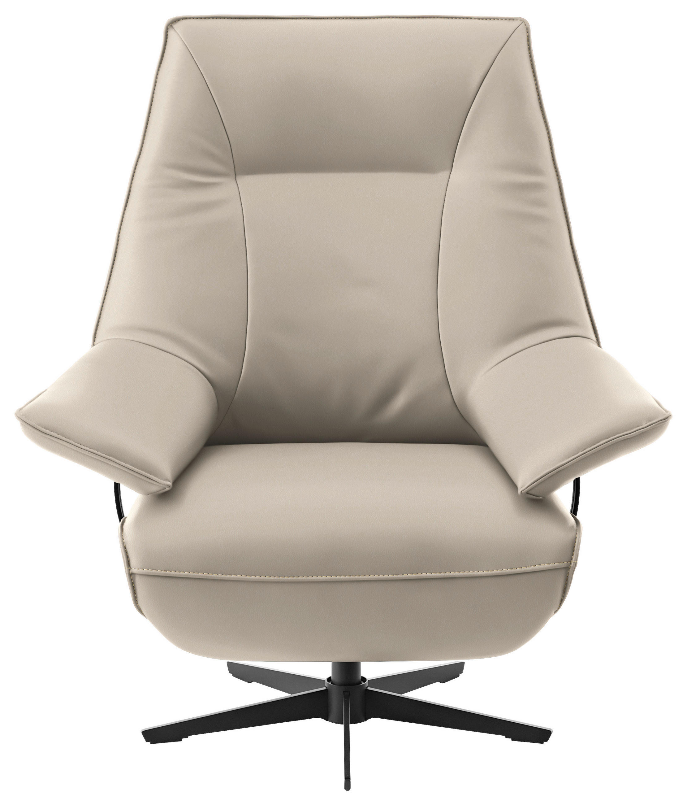 RELAXSESSEL in Leder Ecru  - Ecru/Beige, Design, Leder/Metall (92/79/82cm) - Dieter Knoll