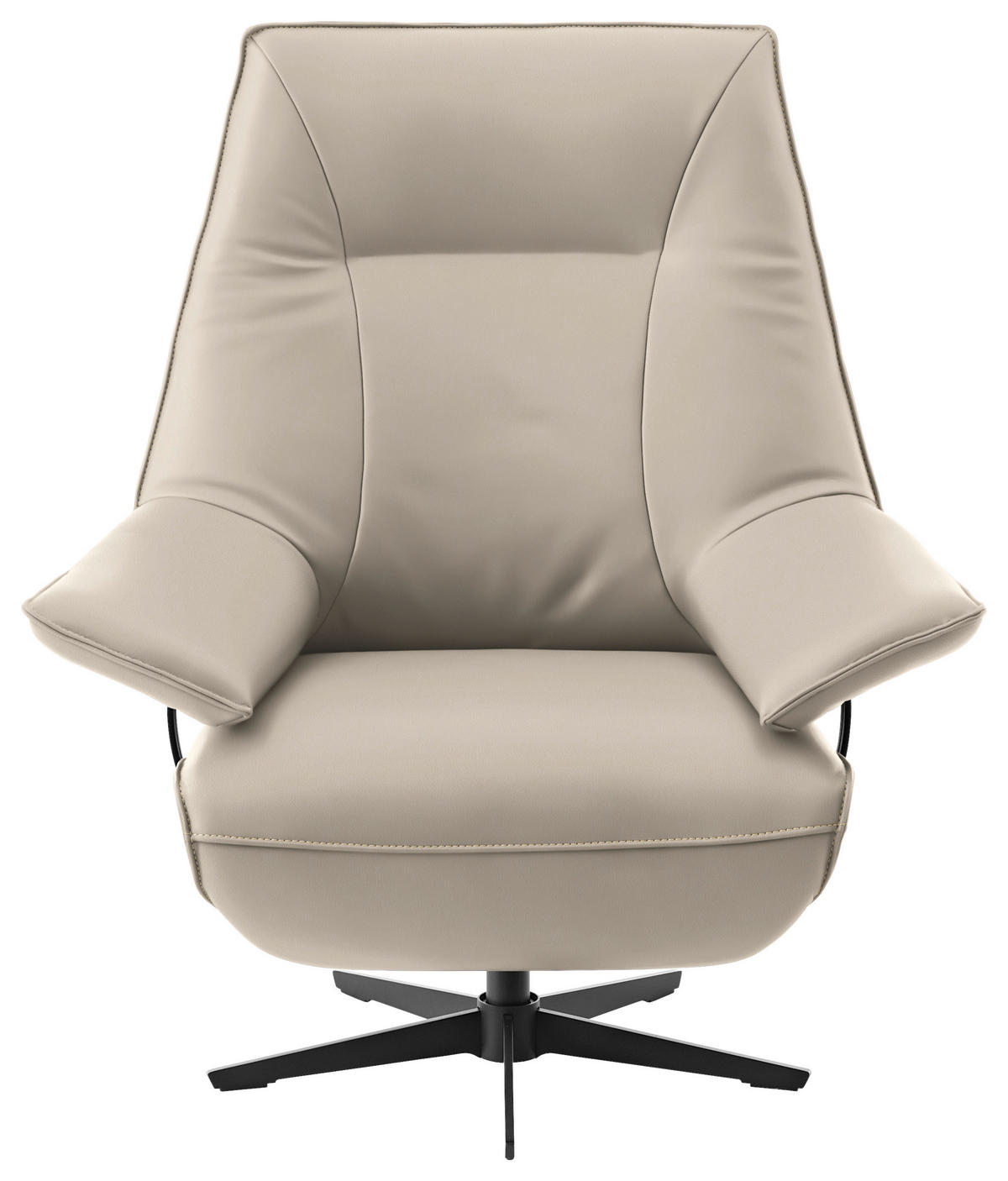 RELAXSESSEL in Leder Ecru  - Ecru/Beige, Design, Leder/Metall (92/79/82cm) - Dieter Knoll