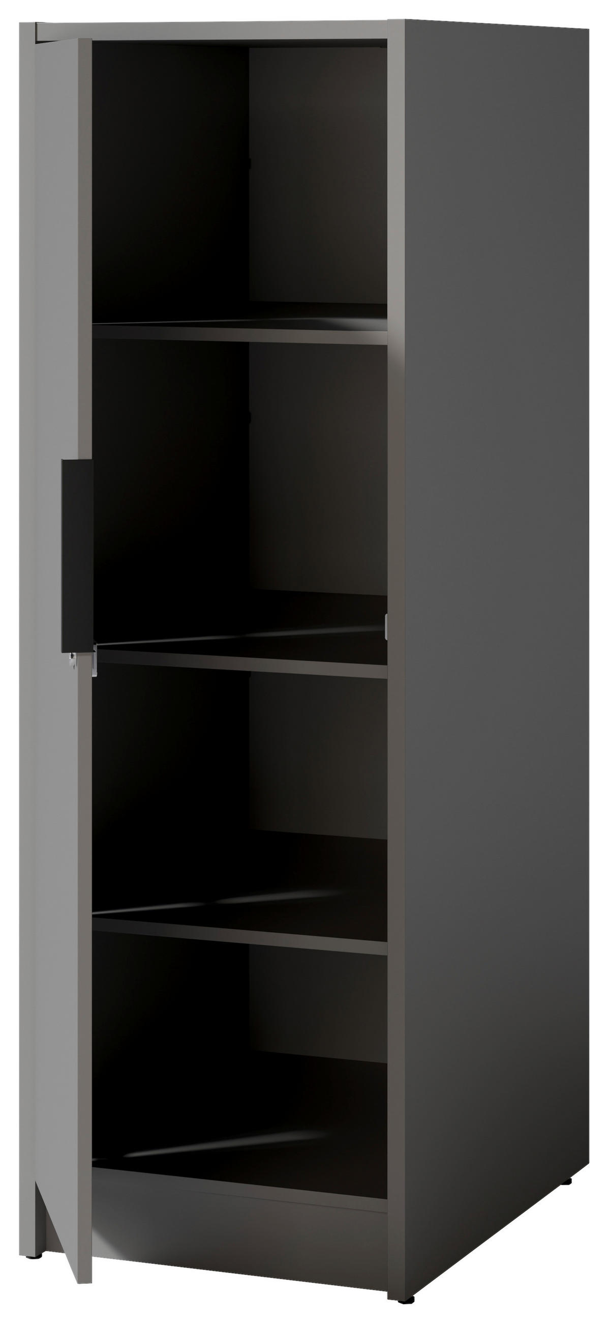 MEHRZWECKSCHRANK 50/150/68 cm  - Schwarz/Grau, Basics, Holzwerkstoff/Kunststoff (50/150/68cm) - MID.YOU