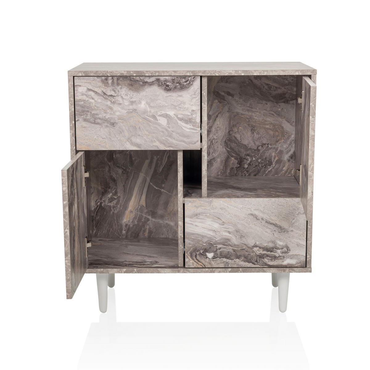 BYRÅ 72/77/39,5 cm  - vit/brun, Modern, trämaterial/trä (72/77/39,5cm) - MID.YOU