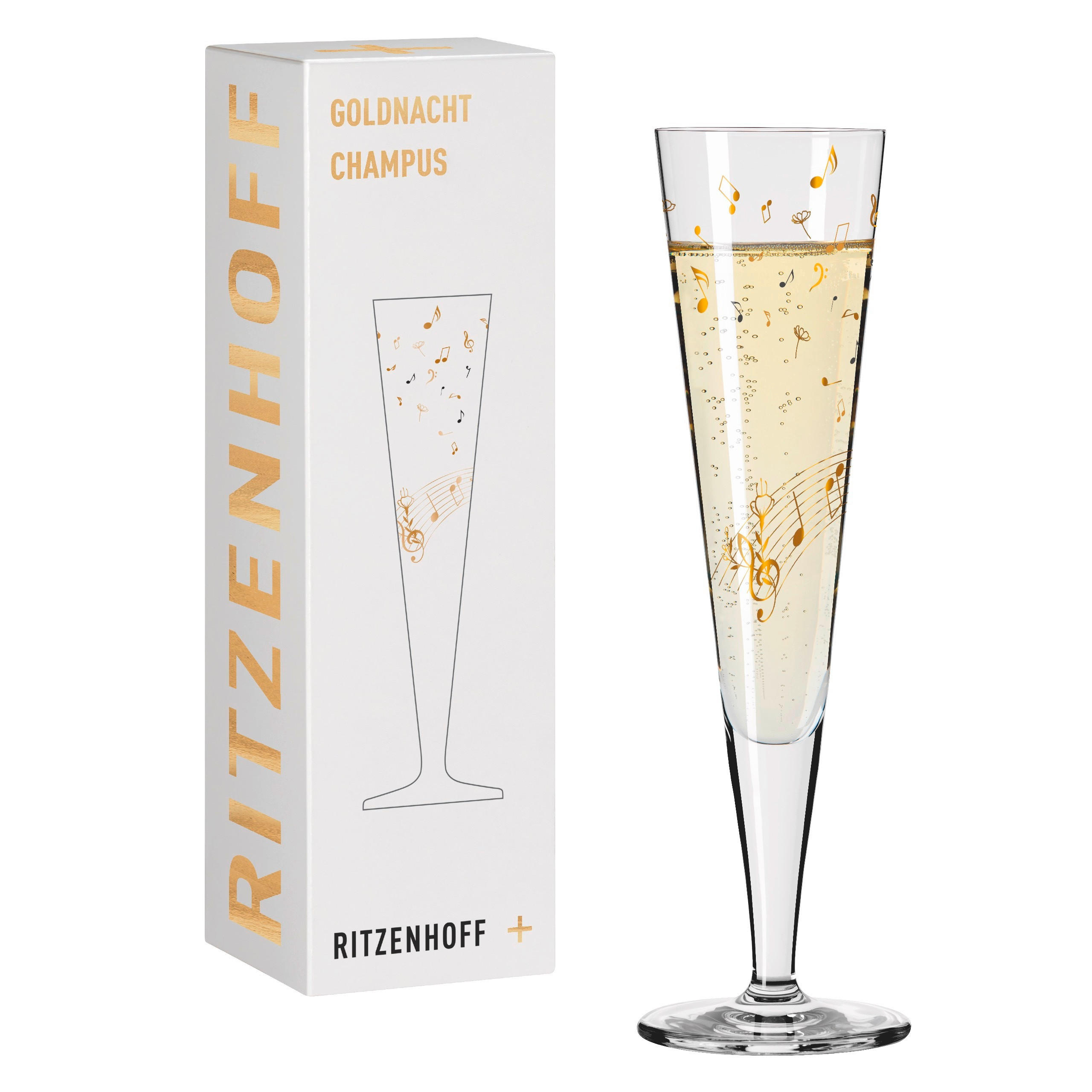 CHAMPAGNERGLAS 205 ml  - Transparent/Goldfarben, LIFESTYLE, Glas (7,2/24,0cm) - Ritzenhoff