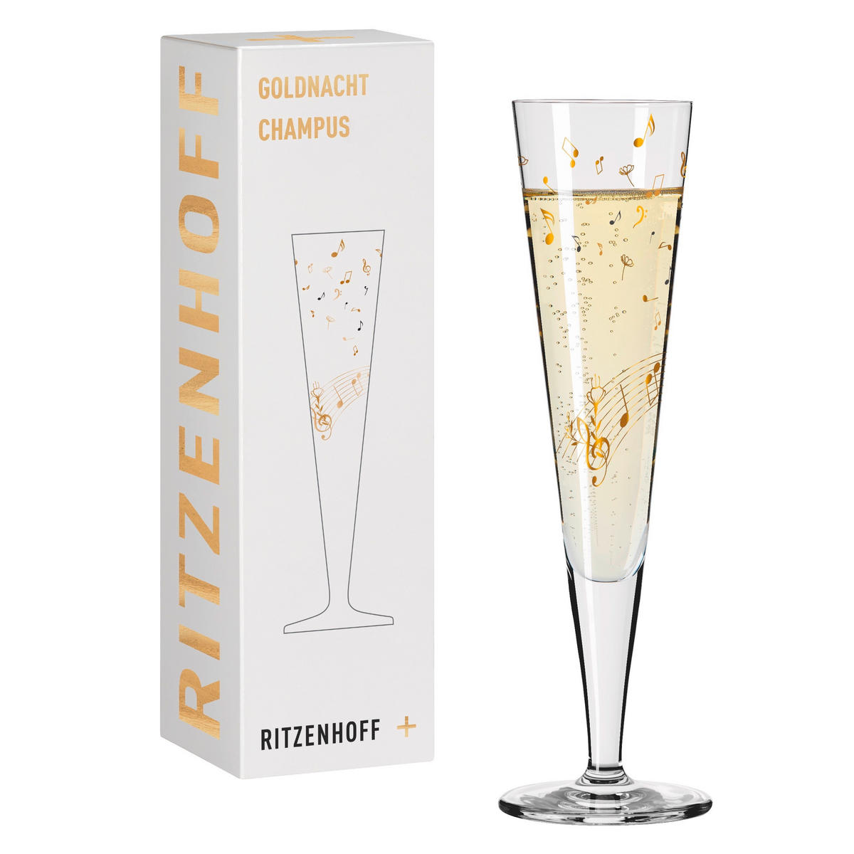 CHAMPAGNERGLAS 205 ml  - Transparent/Goldfarben, LIFESTYLE, Glas (7,2/24,0cm) - Ritzenhoff