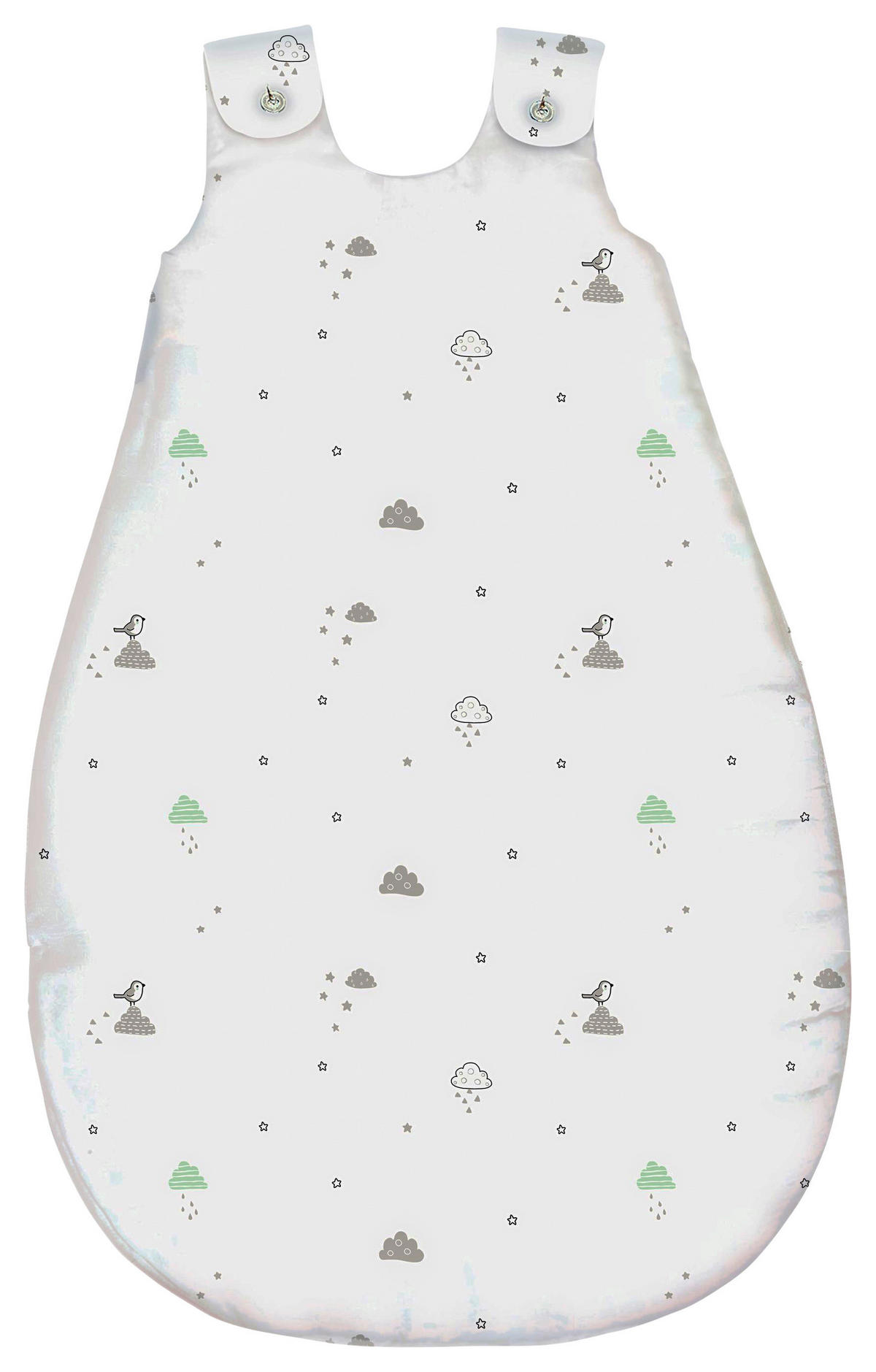 BABYSCHLAFSACK Modern Clouds    90   - Grau/Grün, Trend, Textil (90null) - Patinio