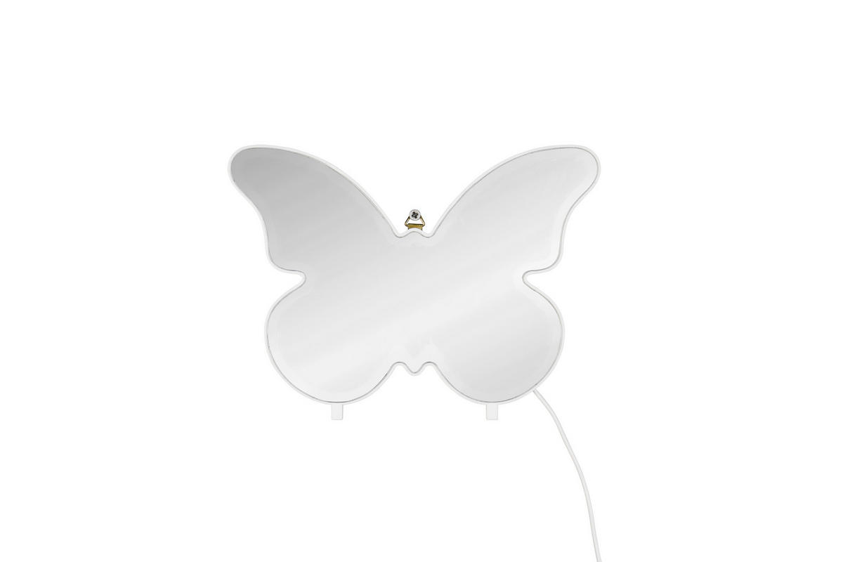 LED-WANDLEUCHTE Papillon 27/26/6 cm   - Transparent/Weiß, LIFESTYLE, Kunststoff (27/26/6cm)