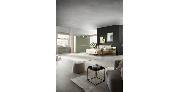 BETTANLAGE 180/200 cm  in Eichefarben, Olivgrün  - Eichefarben/Olivgrün, Design, Holz/Holzwerkstoff (180/200cm) - Dieter Knoll