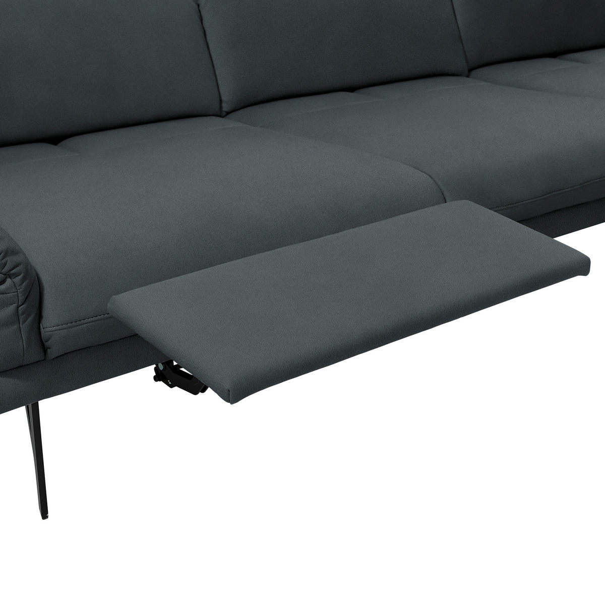 ECKSOFA Posh in Echtleder Dunkelgrün  308/173 cm  - Dunkelgrün/Anthrazit, Design, Leder/Metall (308/173cm) - Joop!