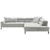 ECKSOFA in Feincord Hellgrau  - Hellgrau/Schwarz, Konventionell, Textil/Metall (311/219cm) - Hom`in