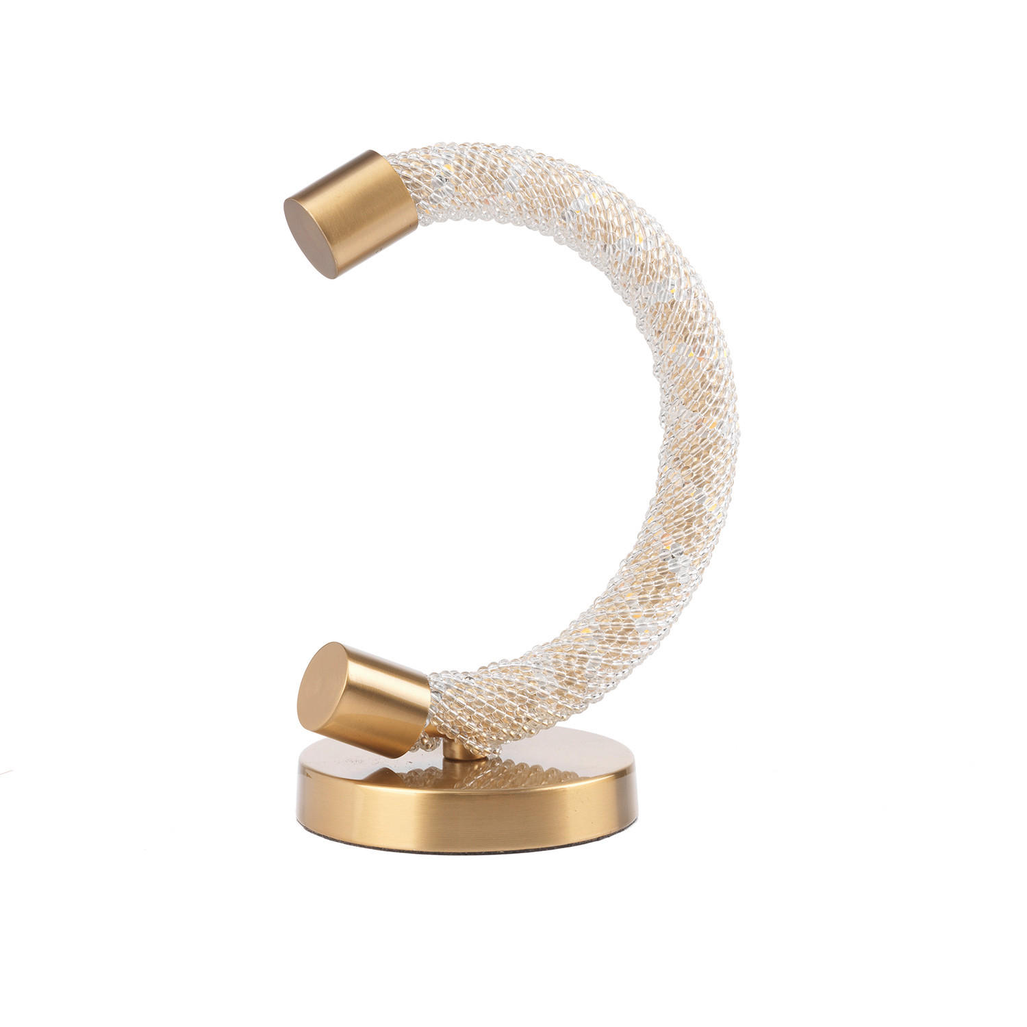 LED-TISCHLEUCHTE CLOTILDE 20/20/30 cm   - Beige/Goldfarben, Design, Glas/Kunststoff (20/20/30cm)