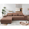 ECKSOFA Altrosa Struktur, Bouclé  - Altrosa/Schwarz, Design, Kunststoff/Textil (175/270cm) - MID.YOU