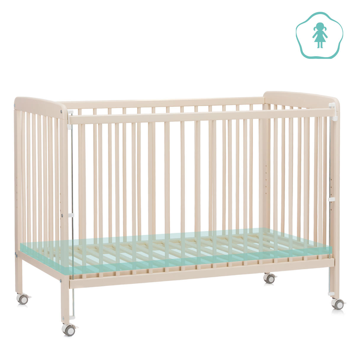 BEISTELLBETT Nena  125/63/91 cm  - Champagner, Basics, Holz (125/63/91cm) - Fillikid