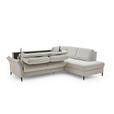 ECKSOFA  in Webstoff Ecru  - Ecru/Schwarz, KONVENTIONELL, Textil/Metall (277/201cm) - Dieter Knoll