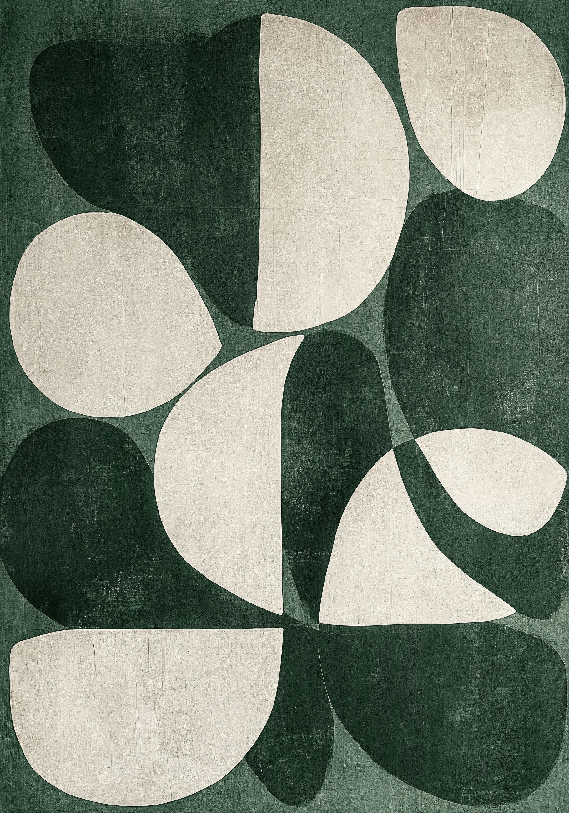 LEINWANDBILD Abstraktes 70/100 cm  - Beige/Grün, Basics, Holz/Kunststoff (70/100cm) - Monee