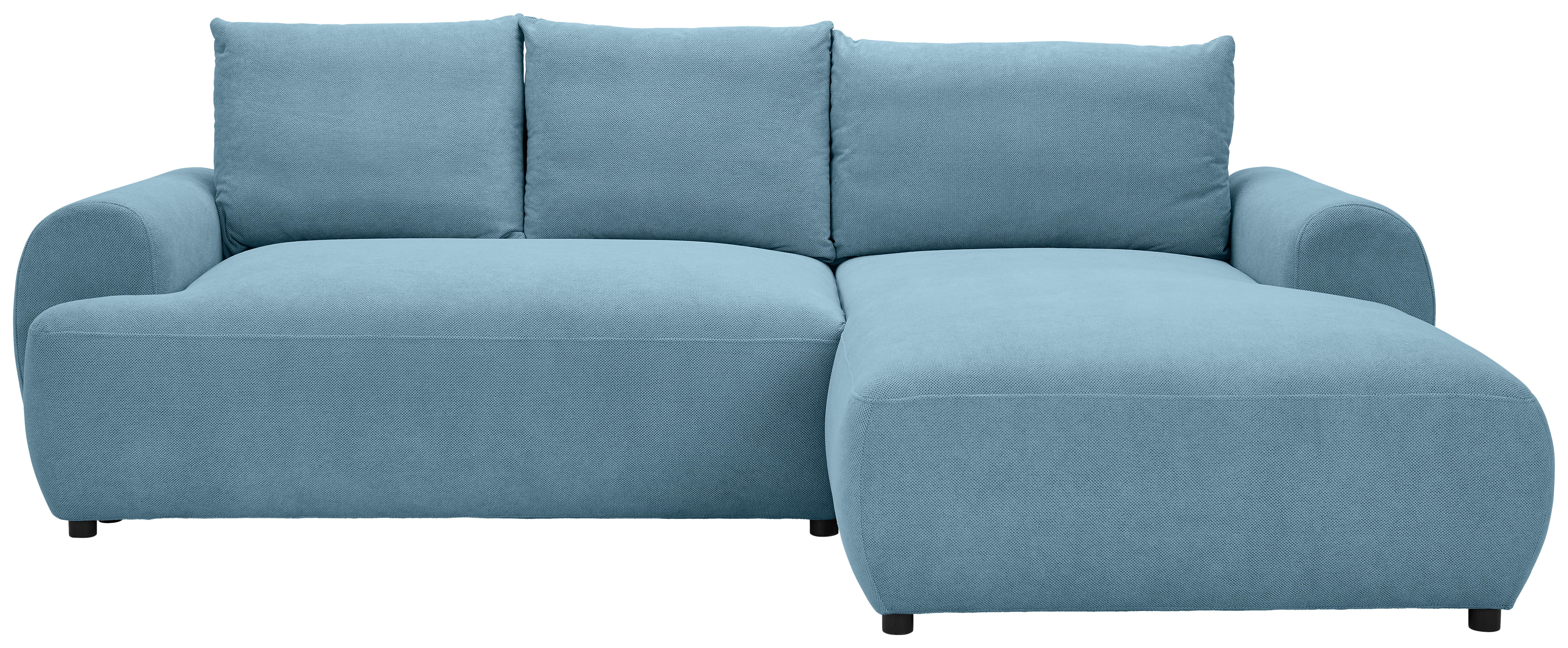 ECKSOFA Blau Webstoff  - Blau/Schwarz, MODERN, Kunststoff/Textil (265/175cm) - Carryhome