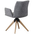 ARMLEHNSTUHL  Stoffauswahl, Sitzfläche 180° drehbar Struktur  Grau  - Eichefarben/Grau, Design, Holz/Textil (58/85/64cm) - Carryhome