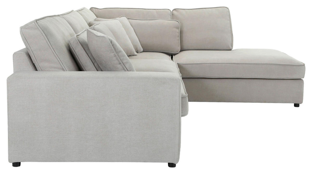 ECKSOFA Grau Flachgewebe Zierkissen, Rückenkissen, Rücken echt  - Schwarz/Grau, MODERN, Kunststoff/Textil (307/228cm) - Carryhome