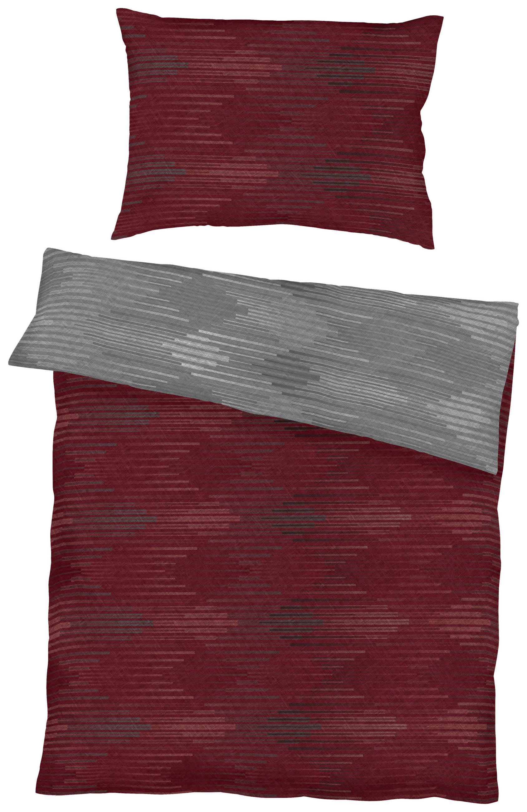 BETTWÄSCHE Makosatin 140/200 cm  - Dunkelrot, KONVENTIONELL, Textil (140/200cm) - Kaeppel