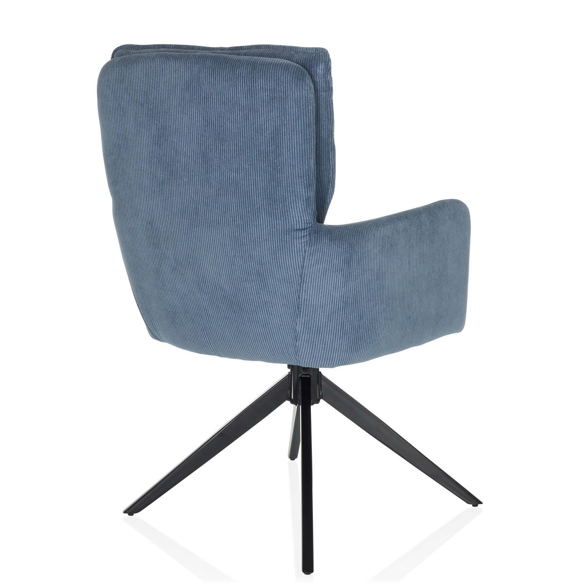 ARMLEHNSTUHL  in Cord  - Blau/Schwarz, MODERN, Textil/Metall (58/94/60cm) - MID.YOU