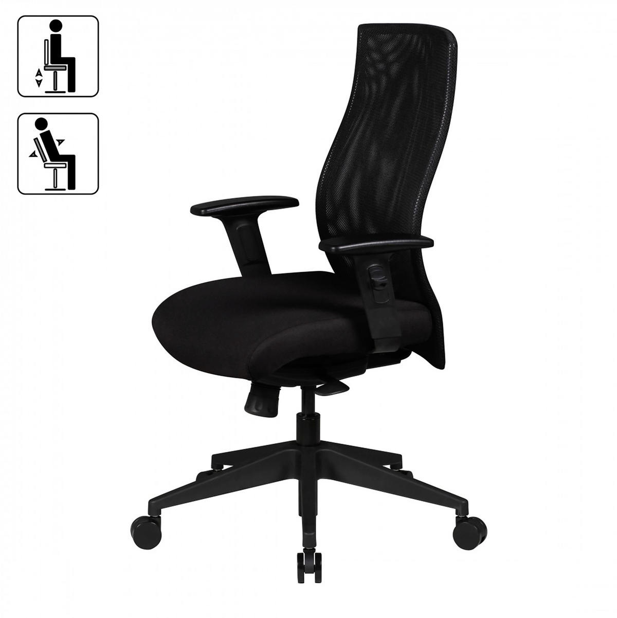 DREHSTUHL  in Netz Schwarz  - Schwarz, Basics, Kunststoff/Textil (65/113/65cm) - MID.YOU