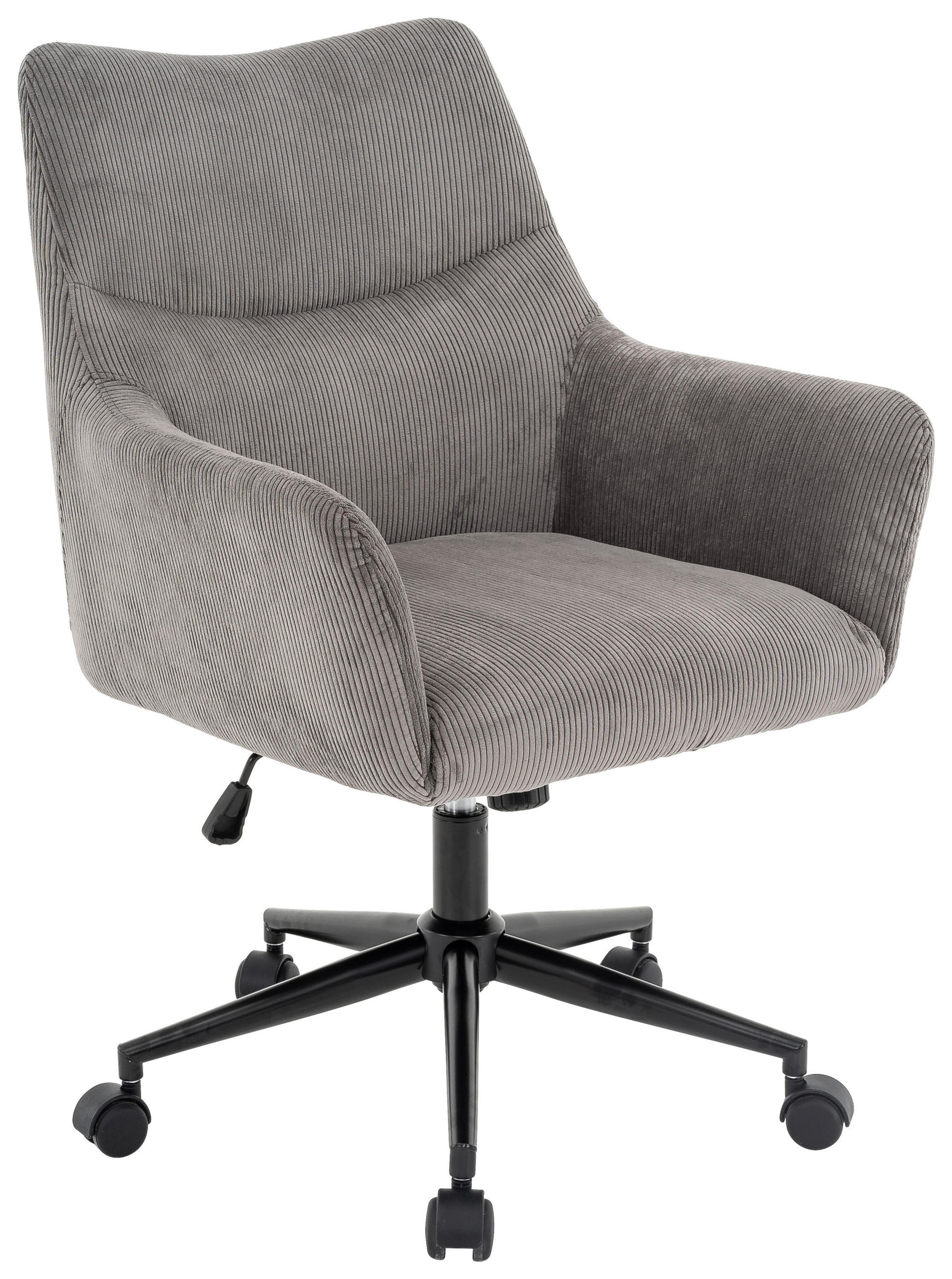 DREHSTUHL Cord Grau, Schwarz  - Schwarz/Grau, Design, Textil/Metall (64/90-98/68cm) - Carryhome