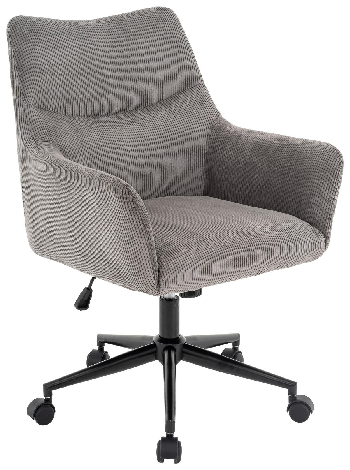 DREHSTUHL Cord Grau, Schwarz  - Schwarz/Grau, Design, Textil/Metall (64/90-98/68cm) - Carryhome