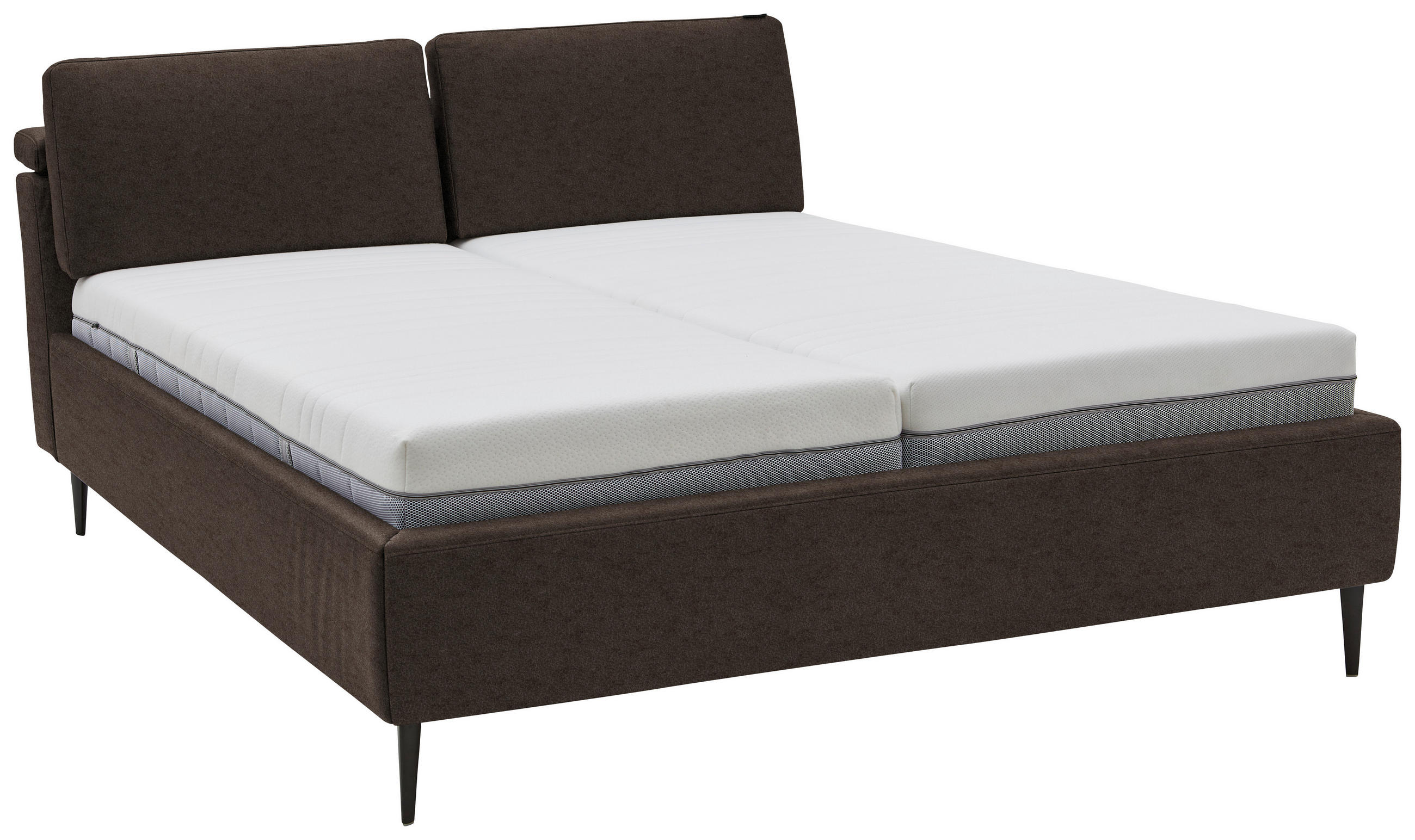 POLSTERBETT Matratze, Lattenrost Braun 200/200 cm  - Hellbraun/Anthrazit, Design, Holz/Textil (200/200cm) - Johann Jakob