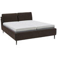 POLSTERBETT Matratze, Lattenrost Braun 200/200 cm  - Hellbraun/Anthrazit, Design, Holz/Textil (200/200cm) - Johann Jakob