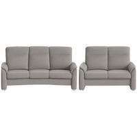 SITZGARNITUR  in Flachgewebe Graubraun  - Graubraun/Alufarben, KONVENTIONELL, Textil/Metall (218/156/107/103/95cm) - Beldomo Comfort
