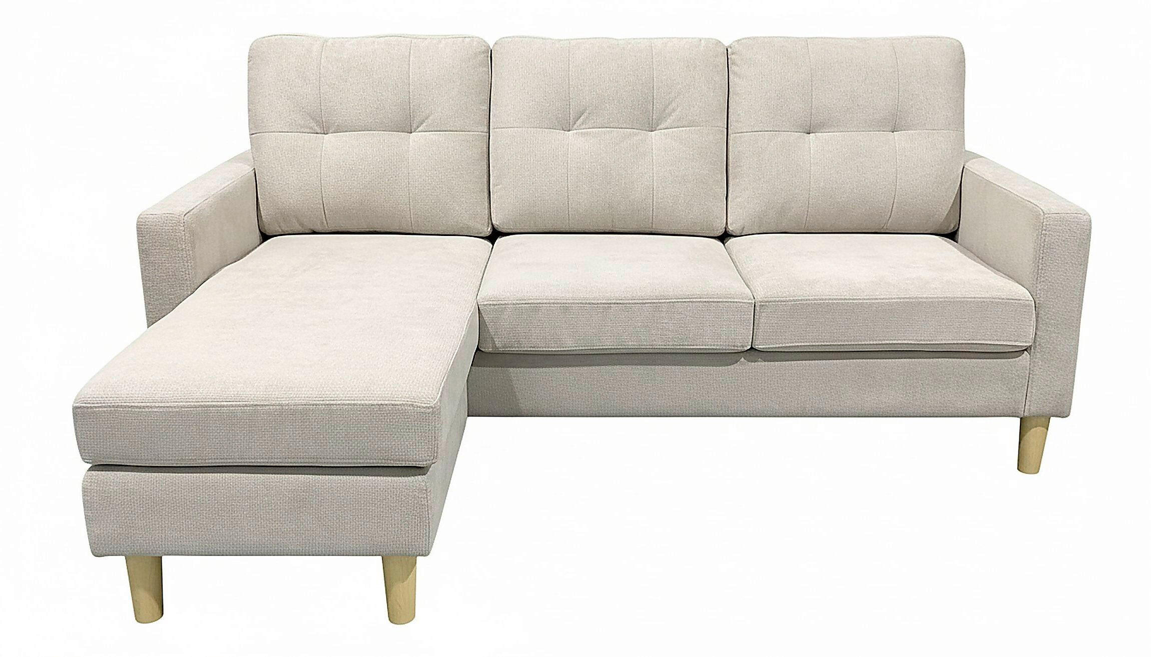 ECKSOFA RIVO Beige Webstoff Rückenkissen  - Beige/Naturfarben, Design, Kunststoff/Textil (185/88/129/76cm) - MID.YOU