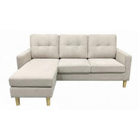 ECKSOFA RIVO Beige Webstoff Rückenkissen  - Beige/Naturfarben, Design, Kunststoff/Textil (185/88/129/76cm) - MID.YOU