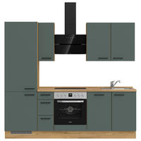 KÜCHENLEERBLOCK 240 cm   in Eichefarben, Dunkelgrün  - Dunkelgrün/Eichefarben, MODERN, Holzwerkstoff/Metall (240cm) - Nobilia