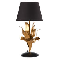 TISCHLEUCHTE 5039 DRUSILLA 30/20/60 cm   - Messingfarben/Schwarz, Basics, Kunststoff/Textil (30/20/60cm)