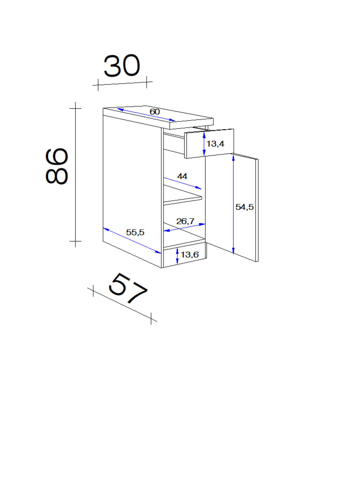 KÜCHENUNTERSCHRANK 30/86/60 cm  in Sonoma Eiche, Kaschmir  - Kaschmir/Edelstahlfarben, MODERN, Holzwerkstoff/Metall (30/86/60cm) - FlexWell
